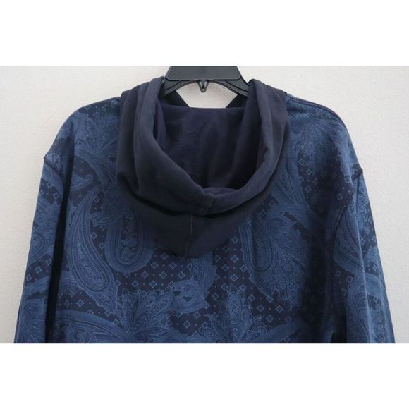 Tommy Hilfiger 78J6423 410 Men's Sz M Blue Paisley Logo Fall Basics Hoodie $129 - Picture 6 of 7